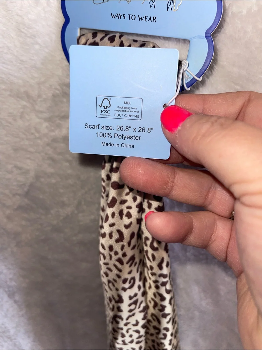 Beautiful Leopard Print Scarf - Cream and Brown NWT
